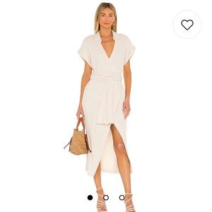 Revolve Ivory Wrap Dress